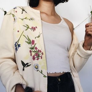 vintage yellow floral sweater